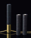Lockstone Plus Gold Pendant & Three Black Stones - Vanacci
 - 2