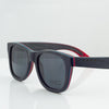 Vanacci Black wooden sunglasses with red highlights 
