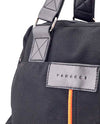 Vanacci canvas messenger bag in black and orange