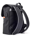 Vanacci canvas laptop backpack in black and orange with leather straps