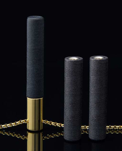Lockstone Plus Gold Pendant & Three Black Stones - Vanacci
 - 2