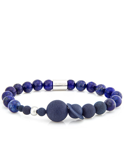 Vanacci Lockstone Lapis lazuli Perfume Bracelet with the planets of the solar system boxed