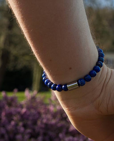 Vanacci Lockstone Lapis lazuli Perfume Bracelet on a man